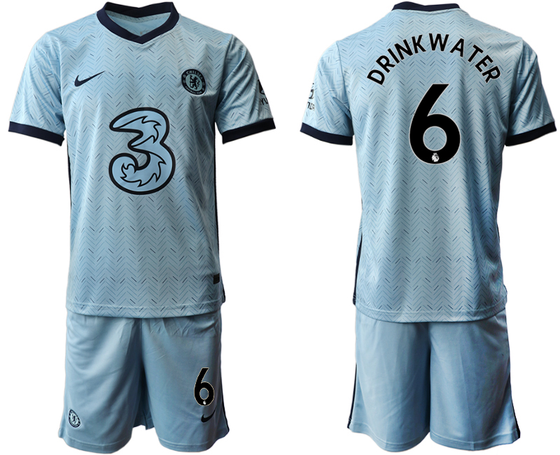Men 2020-2021 club Chelsea away Light blue #6 Soccer Jerseys
